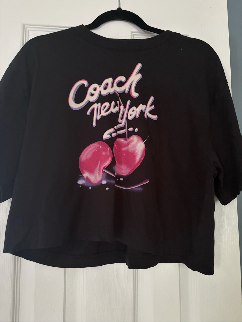 Coach Black Tee with Pink and Purple Accent
